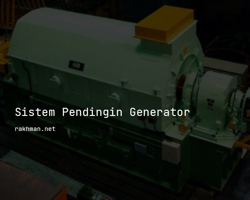 sistem pendingin generator